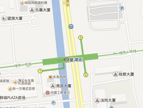 苏州地铁一、二号线各有几站（星塘街地铁出口）1