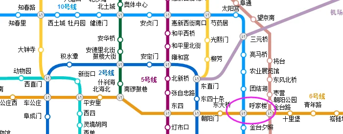 北京地铁6号线在哪站换10号线(从10号线到6号线地铁线路图)1