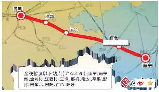 从昆明南到广西坐高铁经过那些站（昆明到南宁高铁）3