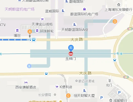 西安玉祥门是地铁1号线还是2号线下车（西安玉祥门地铁C出口）