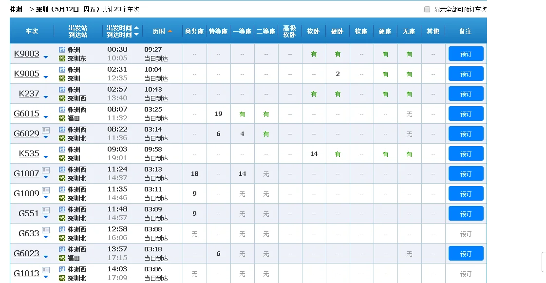衢州至温叫g2314高铁时刻表（衢州至深圳高铁时刻表）