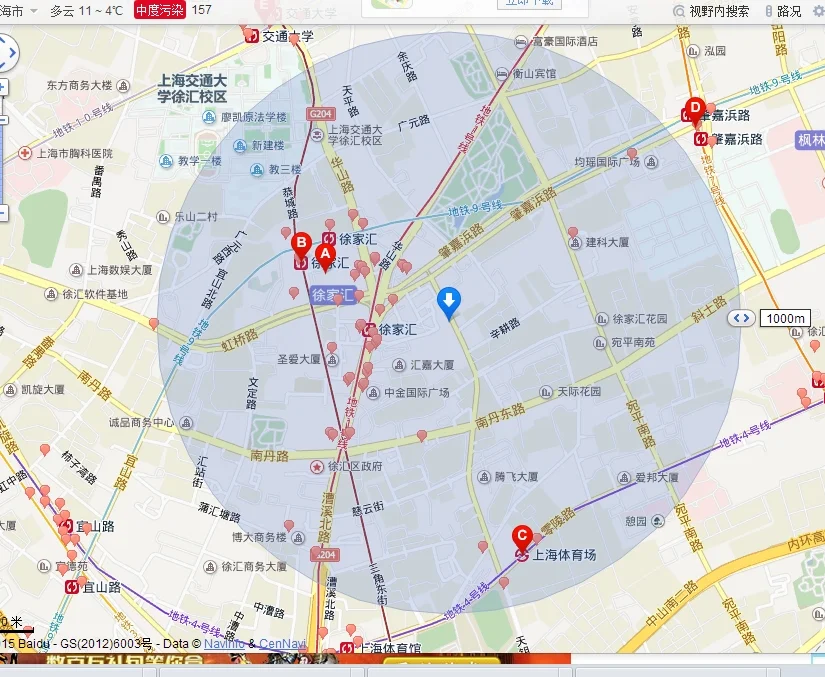 徐家汇站10出口（地铁1号线）到天钥桥路怎么走（天钥桥路附近地铁站）