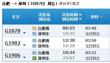 从合肥到郑州坐高铁或动车怎么转（合肥到郑州高铁）3