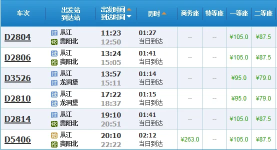 广州到贵州高铁的价钱（贵州高铁价格）2