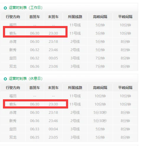 碧头地铁站到深圳机场最晚几点（深圳飞机场到碧头地铁站）