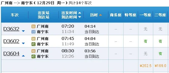 南宁到广州的高铁时刻表(南宁广州高铁)6