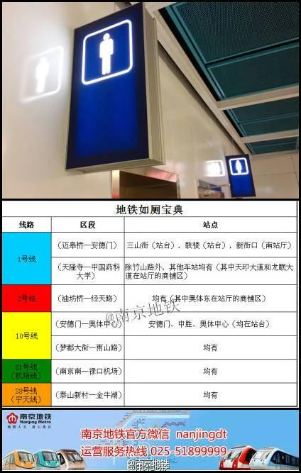 南京地铁一号地铁有厕所的站有哪些（南京地铁1号线哪几个站有厕所）