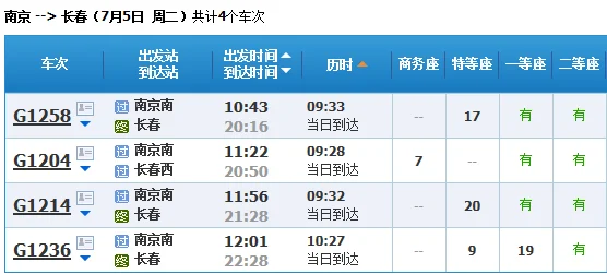 15号g1256高铁时刻表(长春到南京高铁时刻表)2