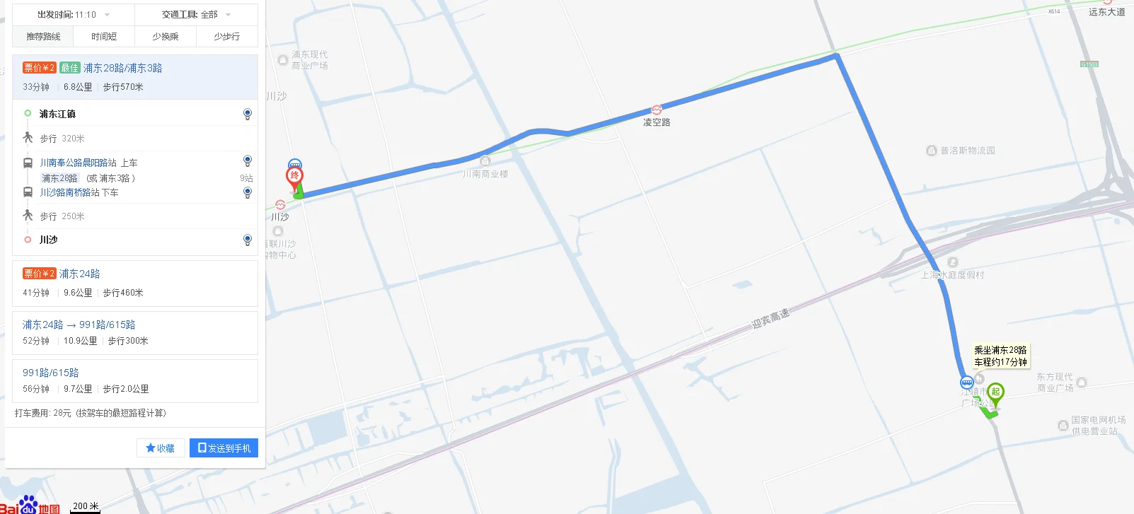 江镇到川沙地铁站（江月路到川沙地铁站）