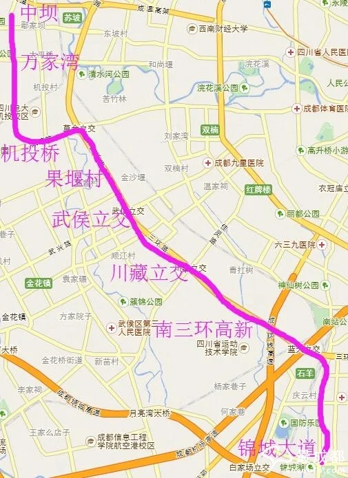 成都地铁12号路向规划图（成都地铁29号线开工）3