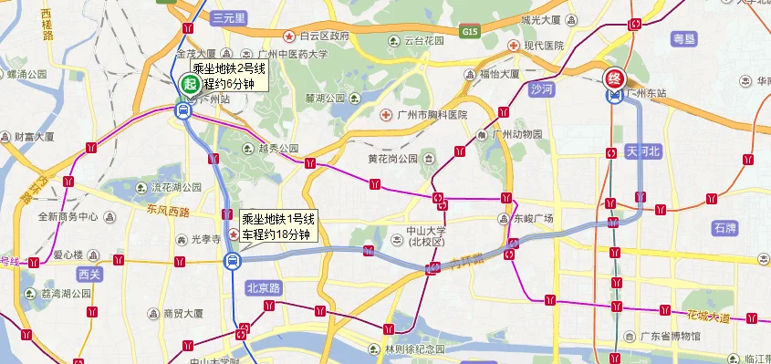 请问广州火车站到地铁站的路线（广州火车站地铁到高塘石路线）1