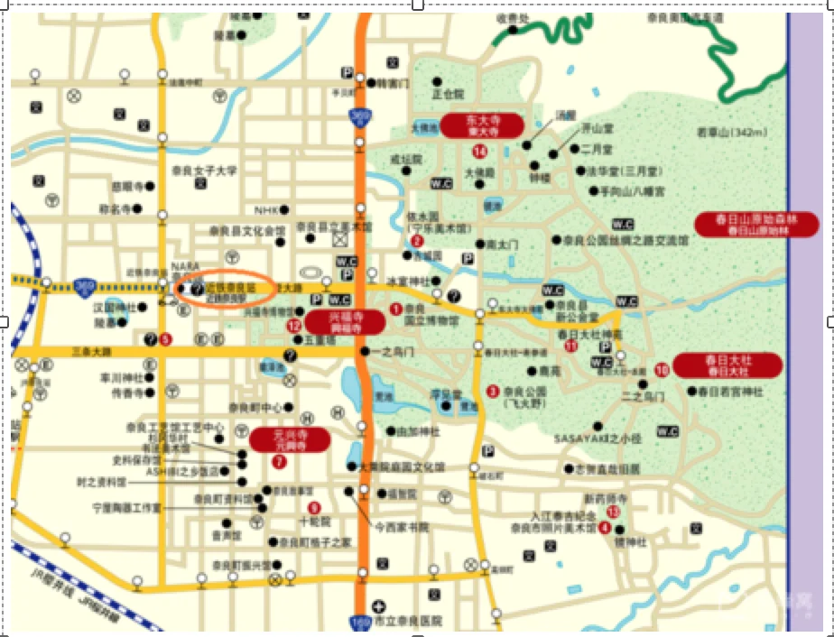 打算去东京-京都-大阪-奈良关于西日本JR路线图和JR pass以及住宿的问题的问题(近铁路线図)1