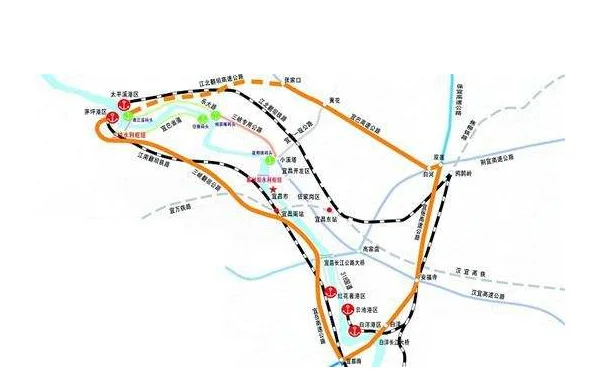 我国“五纵三横”铁路网的路线及其经过的城市（江南翻坝铁路规划图）
