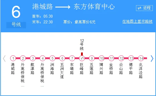 上海地铁6号线首班车时间（上海地铁6号线六点二十发车吗）5