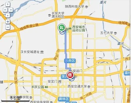 从西安地铁2号线行驶路线图(天朗御湖地铁站)2