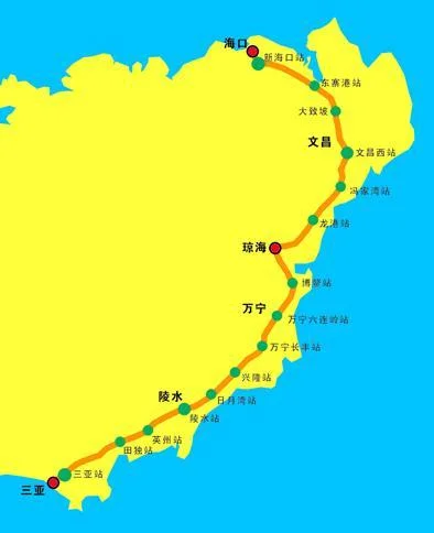 海南环岛铁路的路线（海口高铁地图）4