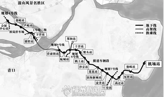 福州地铁6号线线路图（福州6号地铁规划图）5
