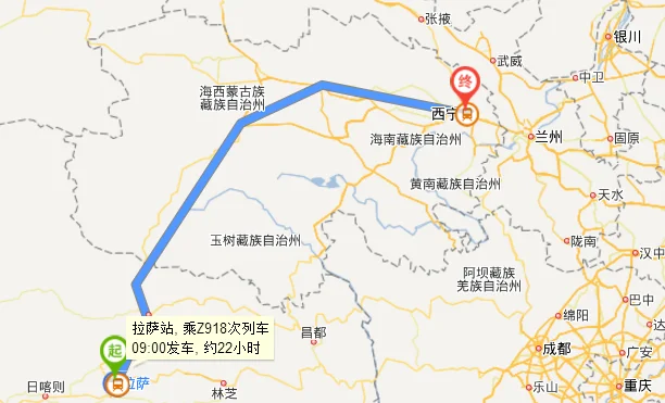 全国列车线路图（京藏铁路线路图）