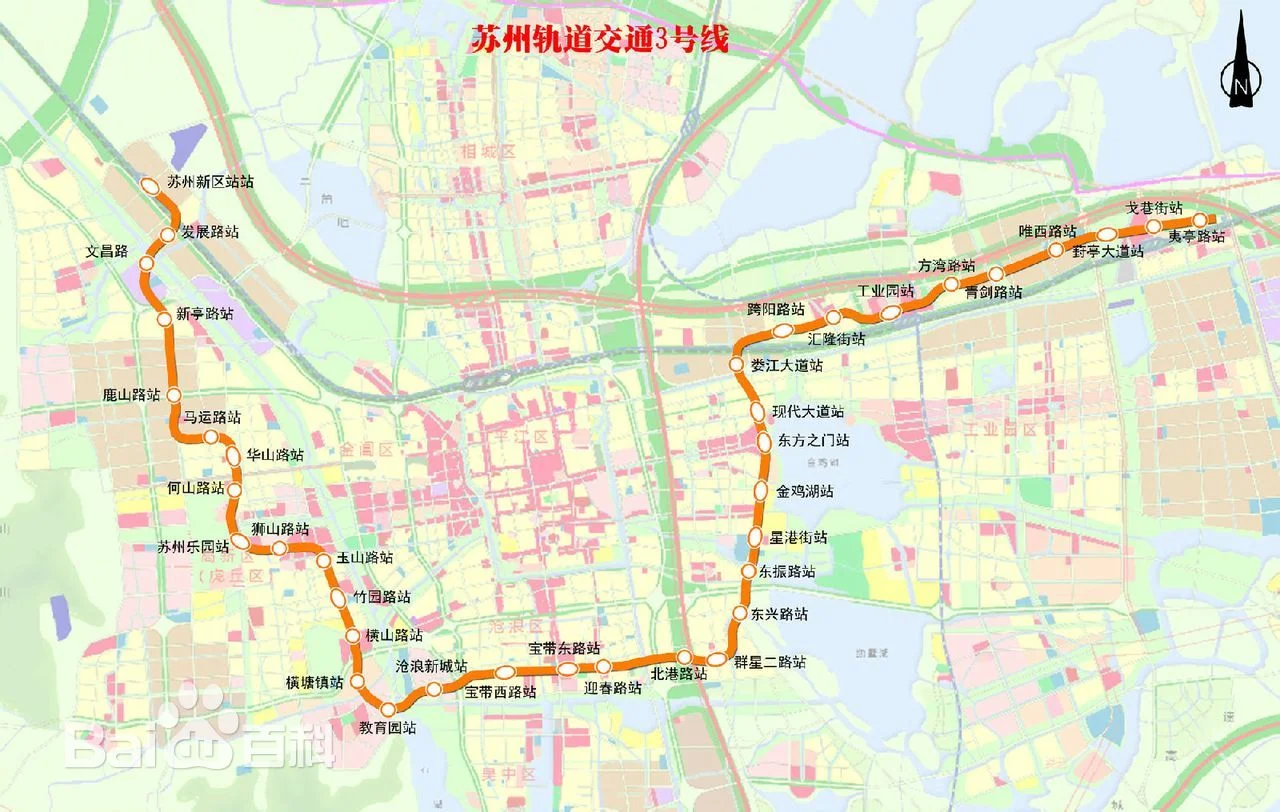 苏州地铁3号线线路图 站点分布详情（苏州轨道交通3号线线路图）