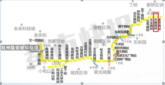 杭州地铁3号线的设置站点（地铁3号线天都城站a出口）
