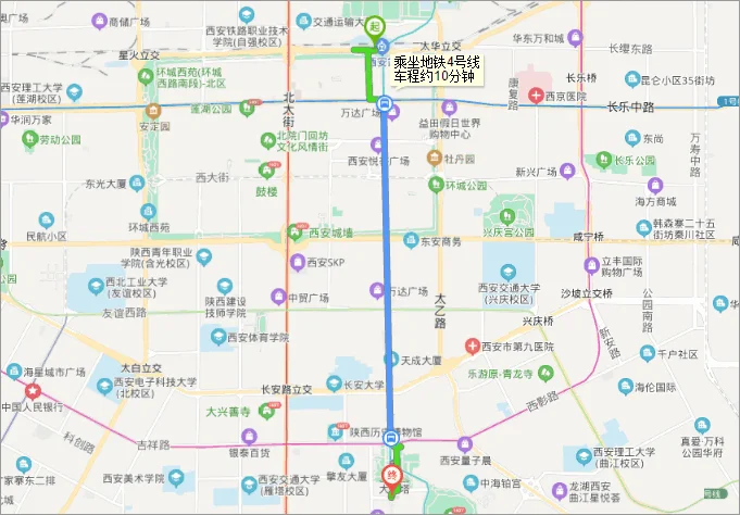 西安大雁塔怎么去未央区龙首原地铁c出口（西安龙首原地铁站到大唐不夜城）3