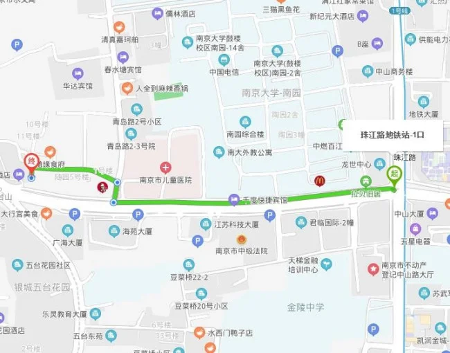 去随园大厦做地铁1号线珠江路站几号出口出来（南京随园大厦地铁）