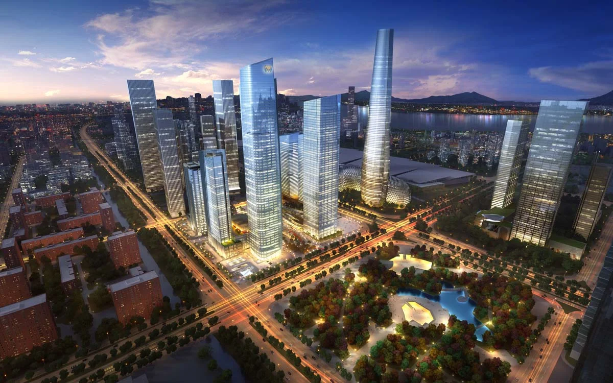 南京山西路的世贸中心（南京世贸中心大厦地铁）