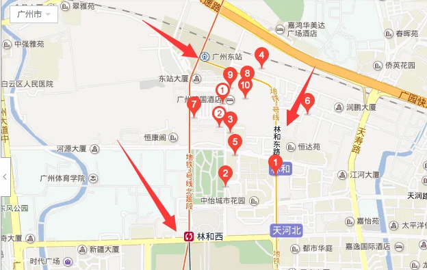 广州地铁3号线体育西路下一站是林和西还是体育中心南（林和地铁站）2