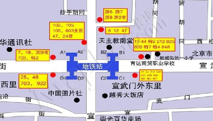 北京地铁各线路及站名（宣武门到北苑地铁站）