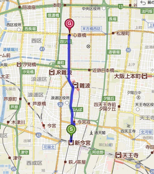 大阪心斋桥的地铁站在哪怎么坐车去梅田（南森町地铁站离心斋桥）2