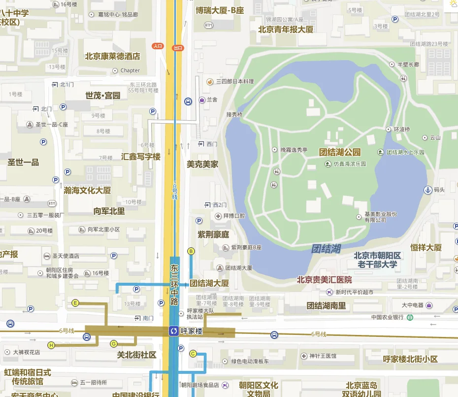 北京地铁10号线线路图及站点（地铁10号线线路图团结湖）