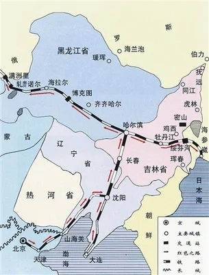 中东铁路始建于（    ）年（中东铁路路线图）1