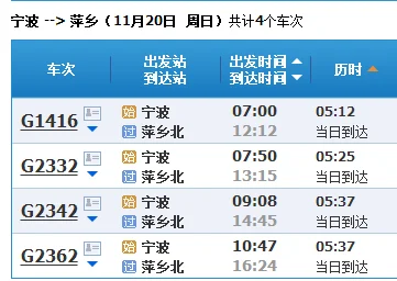 曲阜到萍乡高铁时刻表(宁波至萍乡高铁时刻表)2