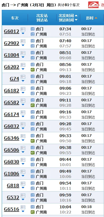 虎门高铁站到广州南站经过哪些站点（虎门到广州南高铁时刻表）2
