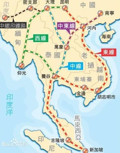 泛亚铁路的路线规划（泛亚高铁老挝）2