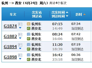 杭州到西安高铁沿途停靠车站(杭州东至西安高铁)2