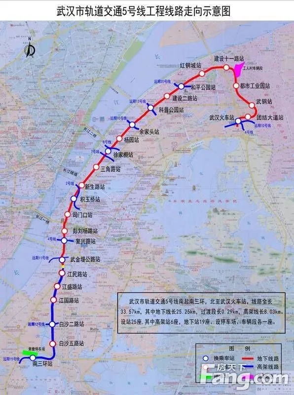 武汉地铁5号线是不是走白沙洲大道（武汉五号线地铁江民路）