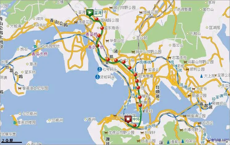 求香港地铁路线（荃湾线地铁线路）2
