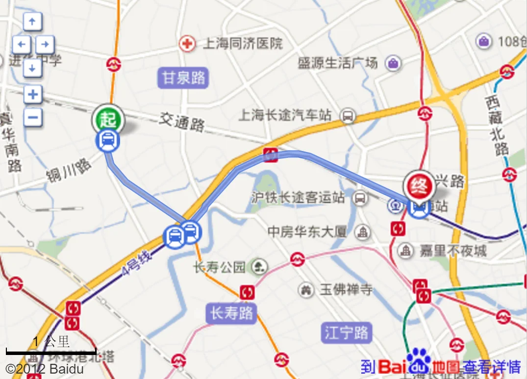 上海岚皋路坐地铁到上海火车站（岚皋路地铁站5号出口）