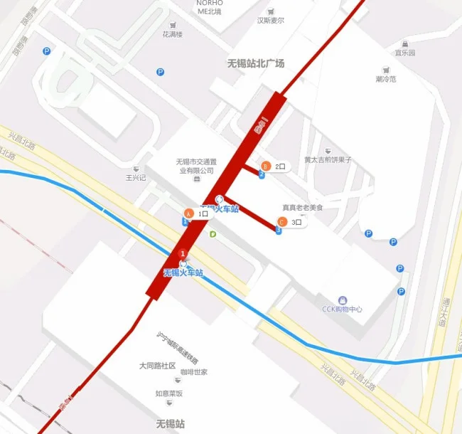 求急解！！！无锡地铁一号线有几个出口最主要的 就是从几号出口直接更近的到达火车站（PS：不是老（无锡民丰路地铁1号出口）2