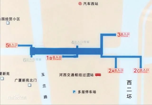 长沙地铁二号线望城坡站有几个出口(尚双塘到望城坡地铁站)1