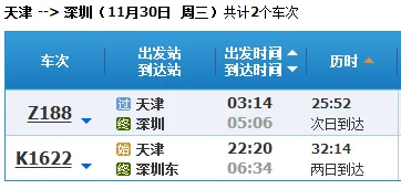 深圳到天津有高铁坐吗需要多长时间到达（天津到深圳高铁时刻表）3