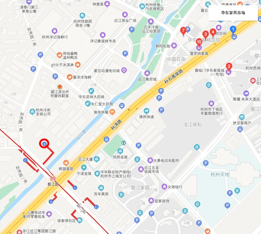 近江地铁站哪一个出口离华东家俱市场最近（地铁近江哪个出口离开元近）