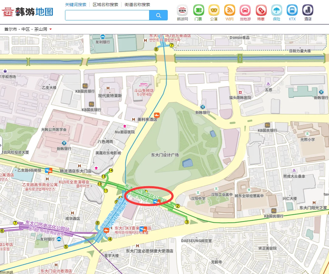 东大门市场在东大门历史文化公园地铁站那个出口（韩国东大门地铁站）1
