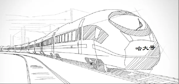 一年级画高铁怎么画高铁的画（高铁铅笔画）4