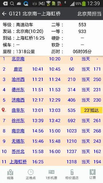 新开的京沪高铁时刻表（g121高铁时刻表）