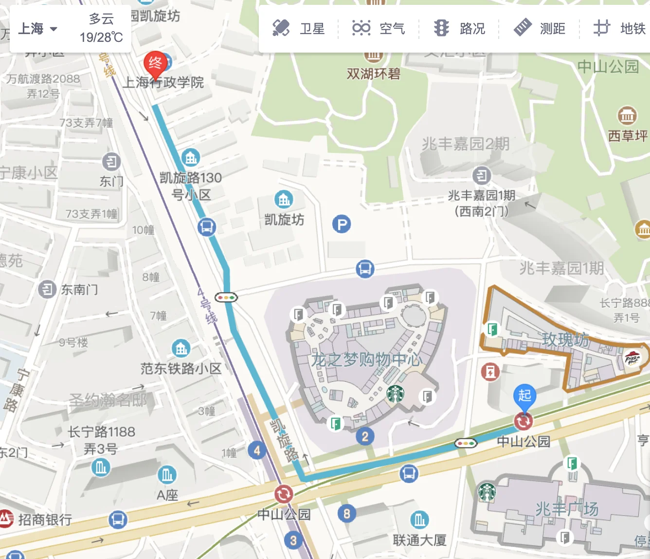 上海地铁2号线中山公园站各个出口有什么（凯旋路地铁站）2