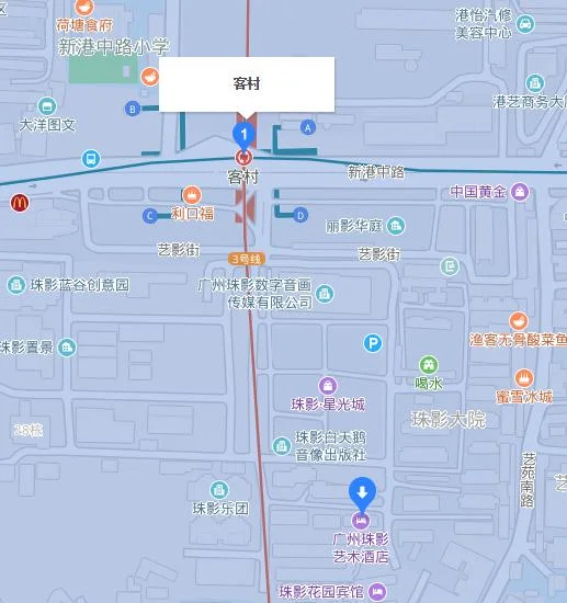 市桥地铁站D口到珠影（地铁客村站a出口）怎么走（客村地铁站珠影出口）