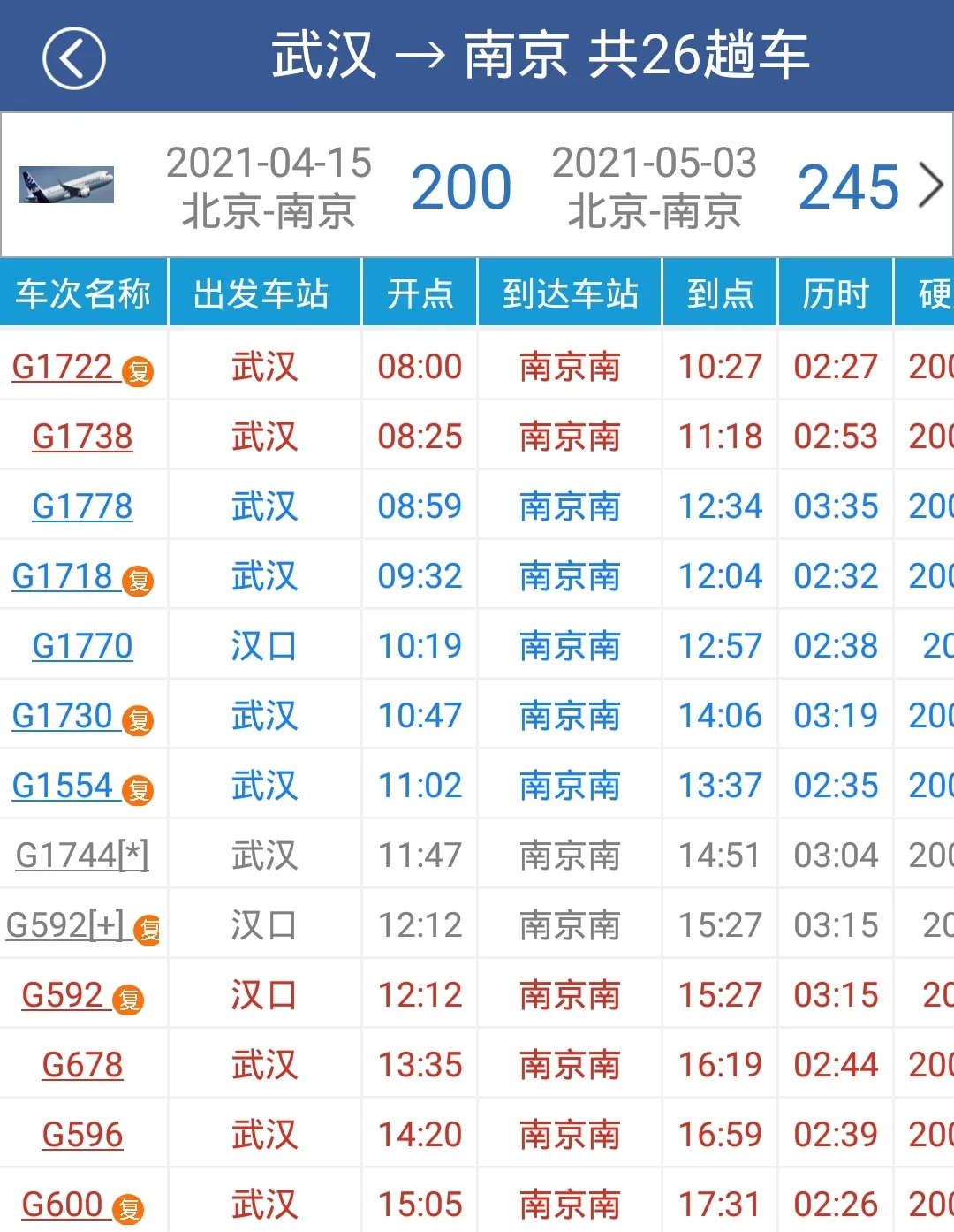 武汉到南京只有动车没有高铁对吗（武汉到南京的高铁）3