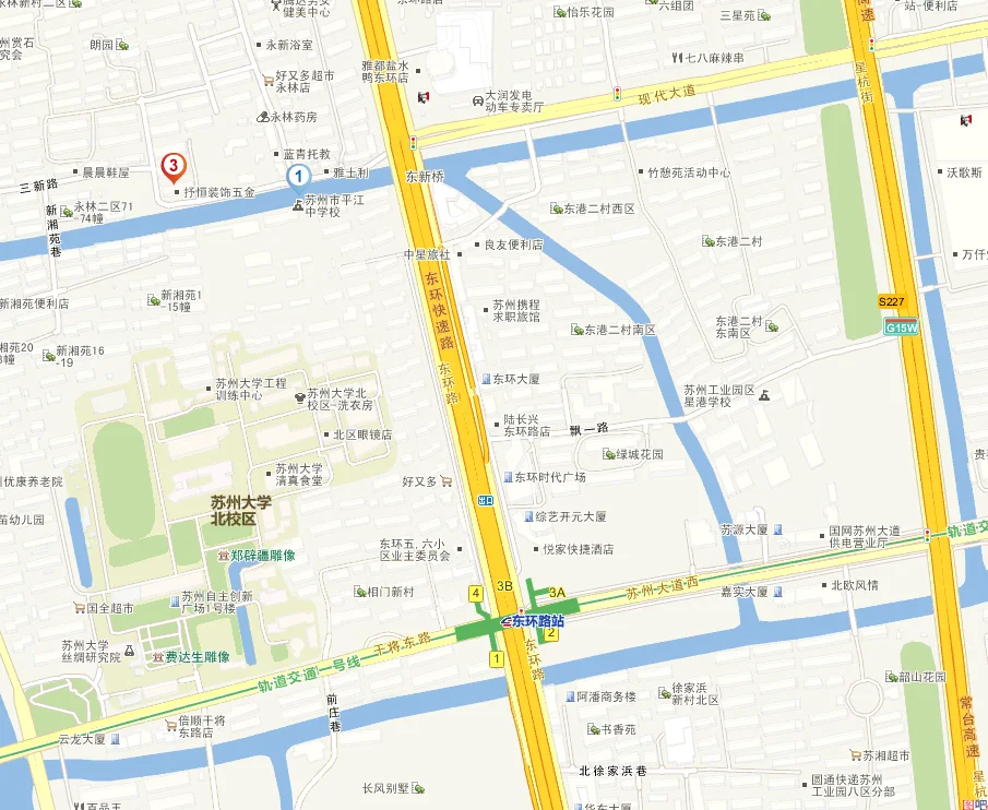 苏州火车站地铁1号线到东环路怎么走（东环地铁站）